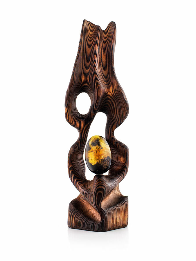 amberholl Сувенир ручной работы из натурального янтаря и дерева