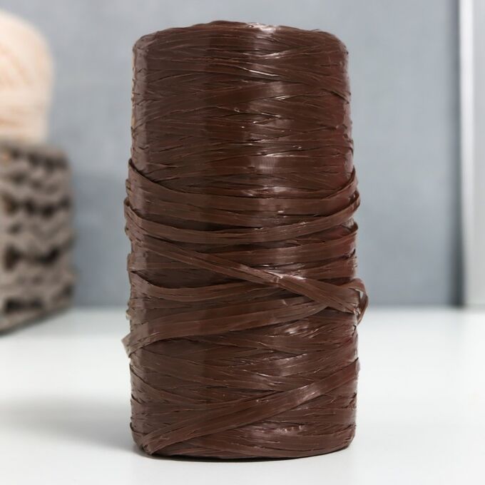 СИМА-ЛЕНД Пряжа &quot;Для вязания мочалок&quot; 100% полипропилен 300м/75±10 гр в форме цилиндра (мол.шоколад)