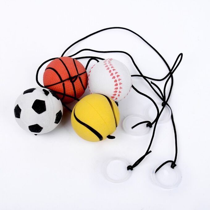 СИМА-ЛЕНД Мяч мягкий «Спорт», 4 см, на резинке, МИКС