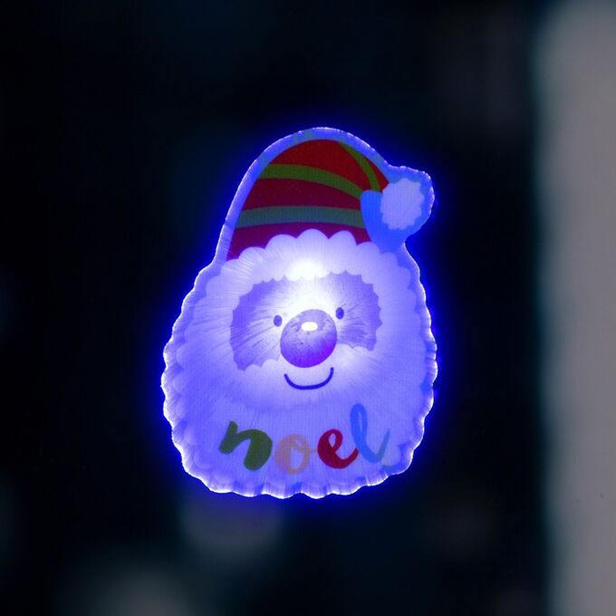 Luazon Lighting Светодиодная игрушка на липучке «Дед Мороз» 6 x 8.5 см, батарейки LR44х3, свечение мульти