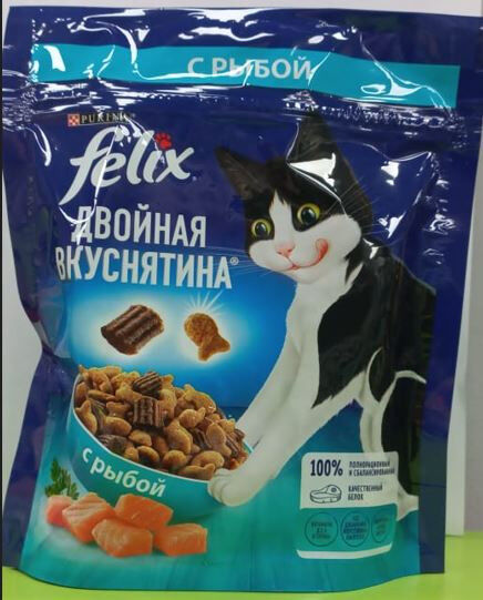 Felix сухой корм для кошек Двойная вкуснятина с рыбой 200гр АКЦИЯ!