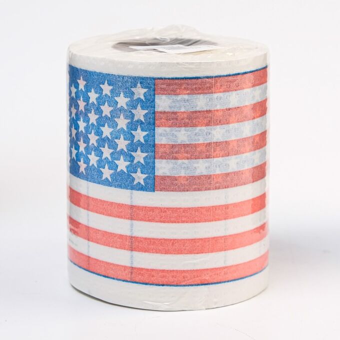 Сувенирная туалетная бумага &quot;Американский флаг США&quot;, 9,5х10х9,5 см