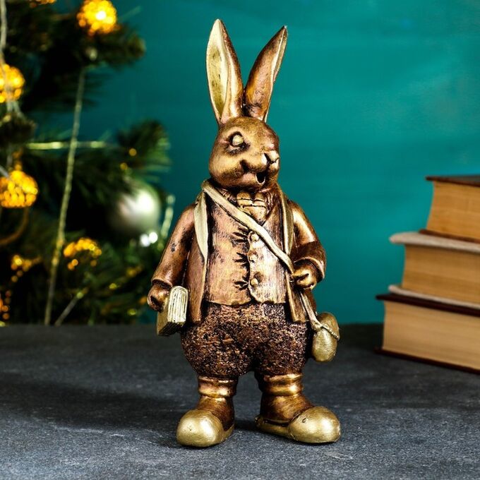Хорошие сувениры Фигура &quot;Кролик джентельмен с книжкой&quot; бронза, 22х11см