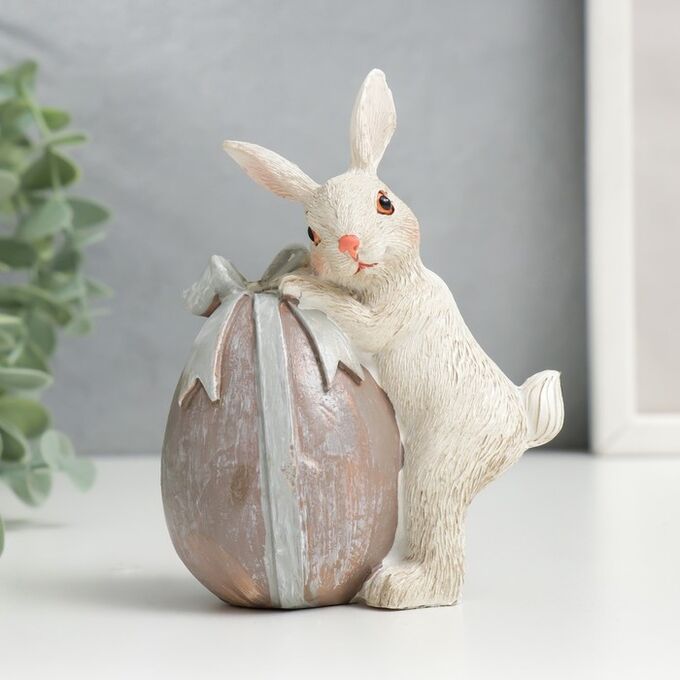 СИМА-ЛЕНД Сувенир полистоун &quot;Кролик с яичком с бантом&quot; 11х5,5х8,5 см