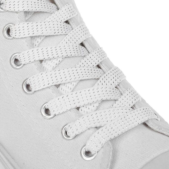 ONLITOP Шнурки для обуви, пара, плоские, 8 мм, 110 см, цвет белый