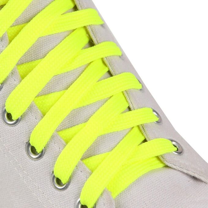 ONLITOP Шнурки для обуви, плоские, 12 мм, 110 см, цвет жёлтый неоновый