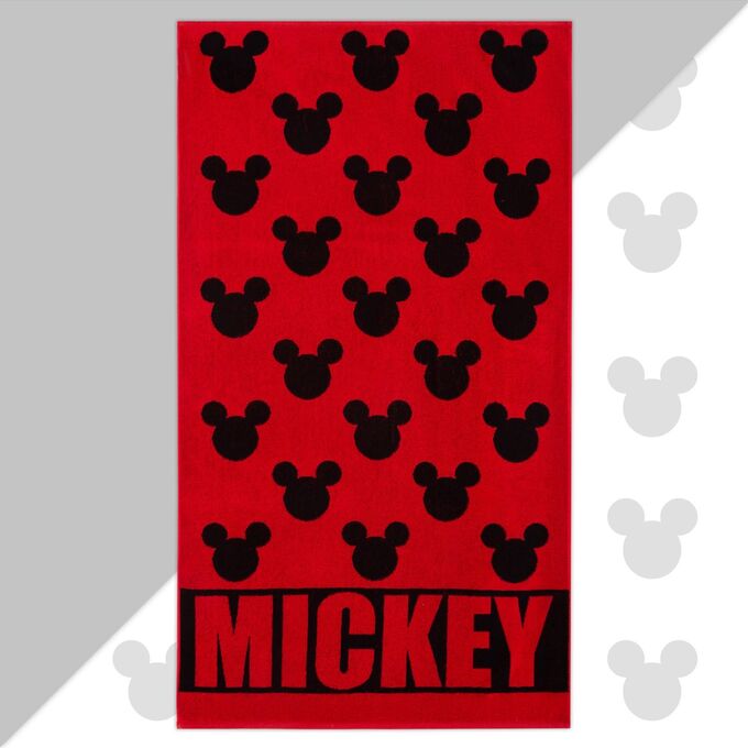 Крошка Я Полотенце махровое Mickey &quot;Микки Маус&quot;, красный, 70х130 см, 100% хлопок, 420гр/м2