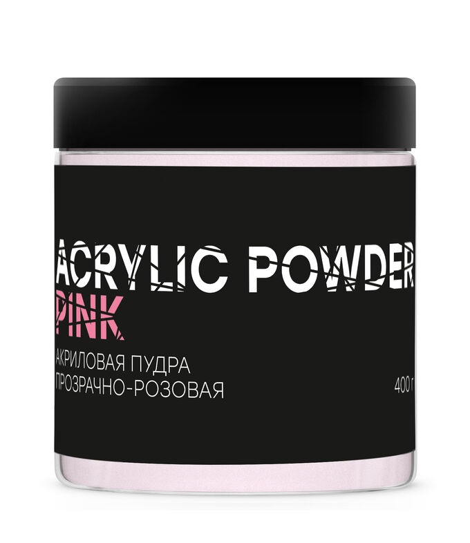 In’Garden Акриловая пудра прозрачно-розовая Acrylic Powder Pink, 400 г