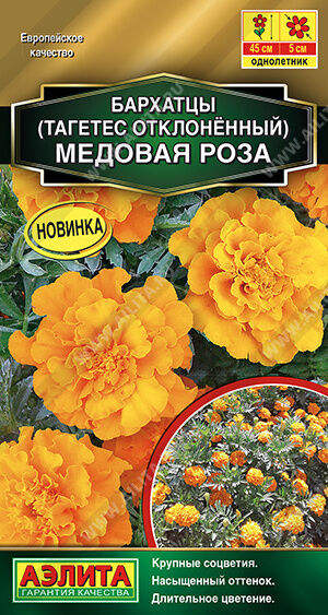Аэлита Бархатцы Медовая роза отклоненные