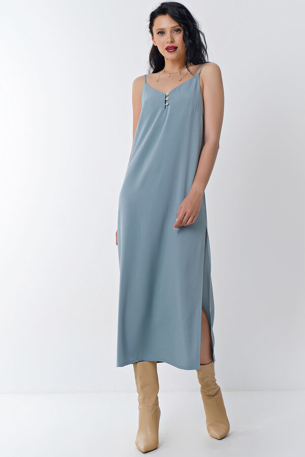 FLY Платье-комбинация с высоким разрезом мятное