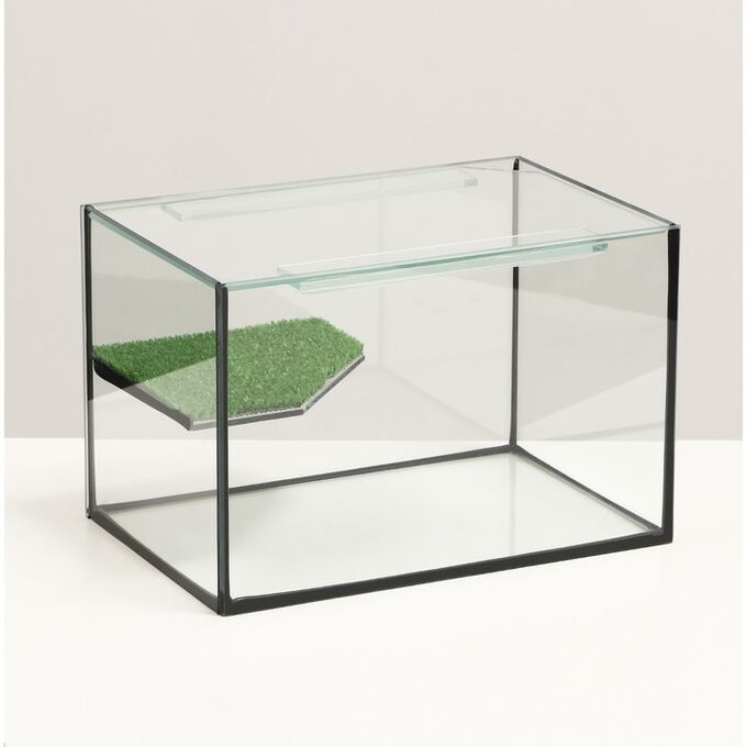 Пижон Террариум с покровным стеклом и мостиком 12 литров, 30 х 20 х 20 см