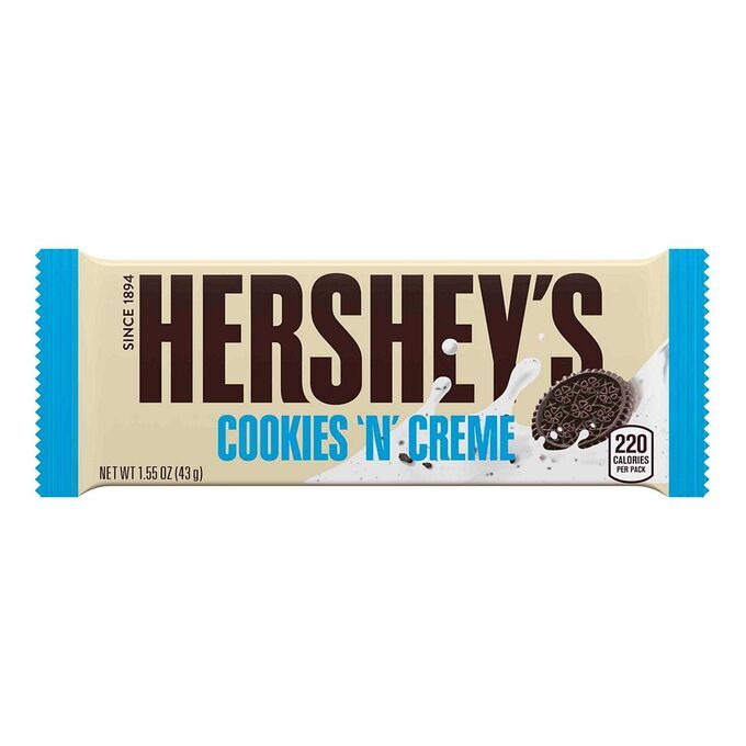 Шоколад Hershey`s Cookies N Creme Bar 40г / Шоколад Хершис белый шоколад с печеньем