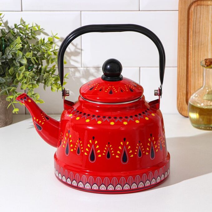 СИМА-ЛЕНД Чайник «Валенсия», 2,5 л, 24x17x26 см, цвет красный