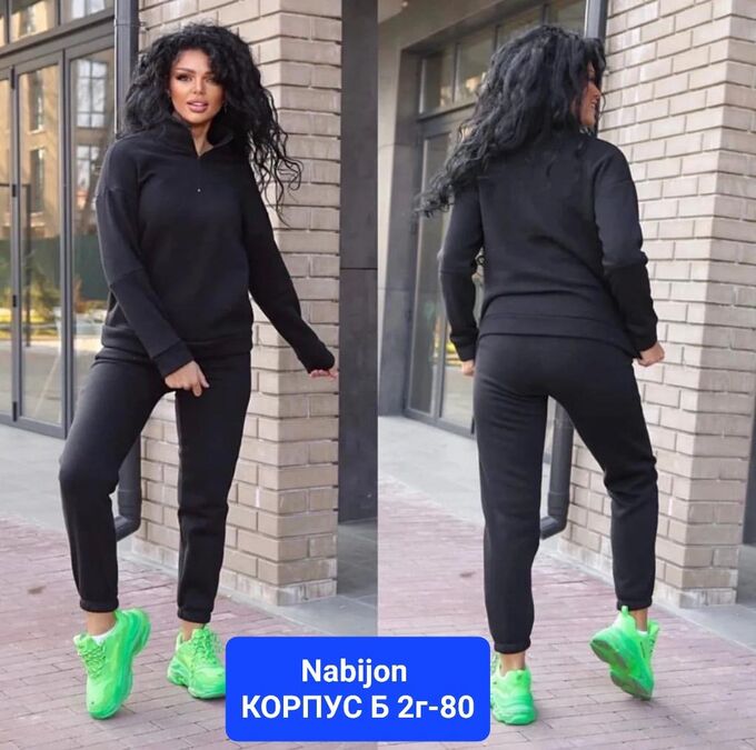 Черный комбинезон трехнить женский