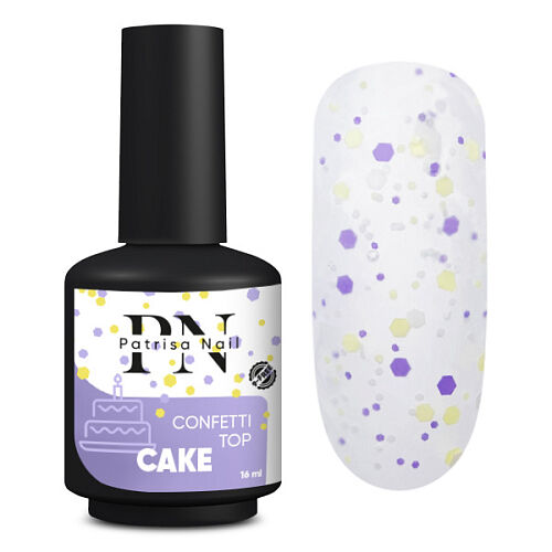 Patrisa Nail Confetti Top Cake -топ матовый с цветными шестигранниками