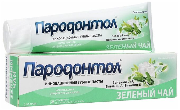 Русская косметика Пародонтол зубная паста Зеленый чай, 124 г