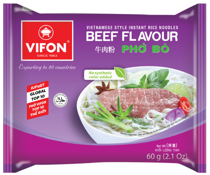 VIFON Рисовая лапша фо со вкусом говядины 65 гр