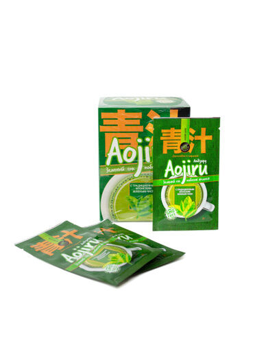 GREENJUICELAB Аодзиру Матча. Зеленый сок ячменя с добавлением традиционного японского чая Матча, САШЕ 14 шт по 3 гр.
