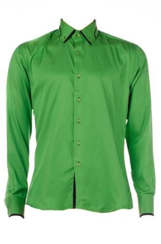 Рубашка мужская с длинным рукавом  (Зеленый)
