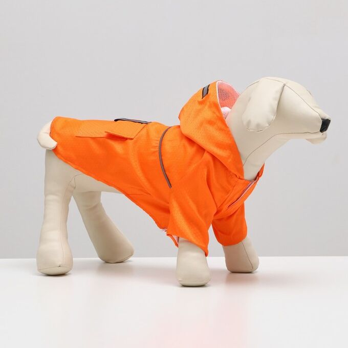 СИМА-ЛЕНД Куртка со светоотражающими полосами, размер S, оранжевая (ДС 26, ОГ 40, ОШ 34 см)