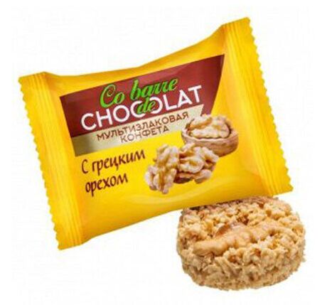 В.а.ш. шоколатье Конфеты Кобарде с грецким орехом Co barre de Chocolat 500 г (+-10 гр)