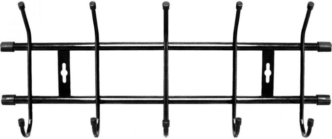 Вешалка настенная (5 крючков) для верхней одежды и головных уборов ,48,5*18*7 см  цв.черный
