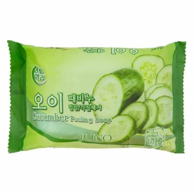 Juno Peeling Soap Cucumber Косметическое мыло с экстрактом огурца 150гр  1/120