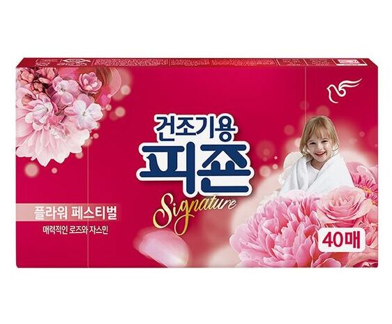 Pigeon Corporation Салфетки-кондиционер для сушки с ароматом розы и жасмина Pigeon Signature Flower Festival 40шт