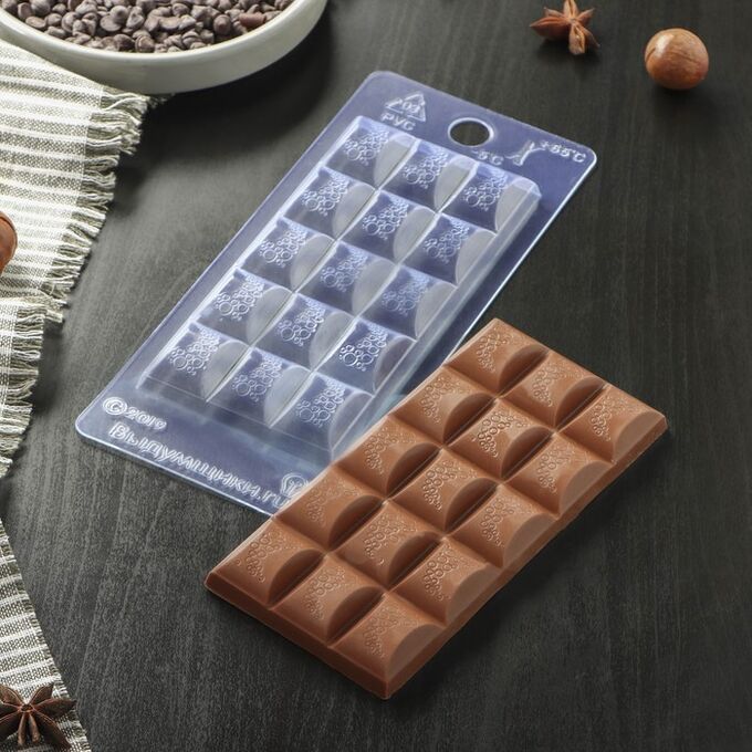СИМА-ЛЕНД Форма для шоколада и конфет 7?15?1 см «Воздушный», цвет прозрачный