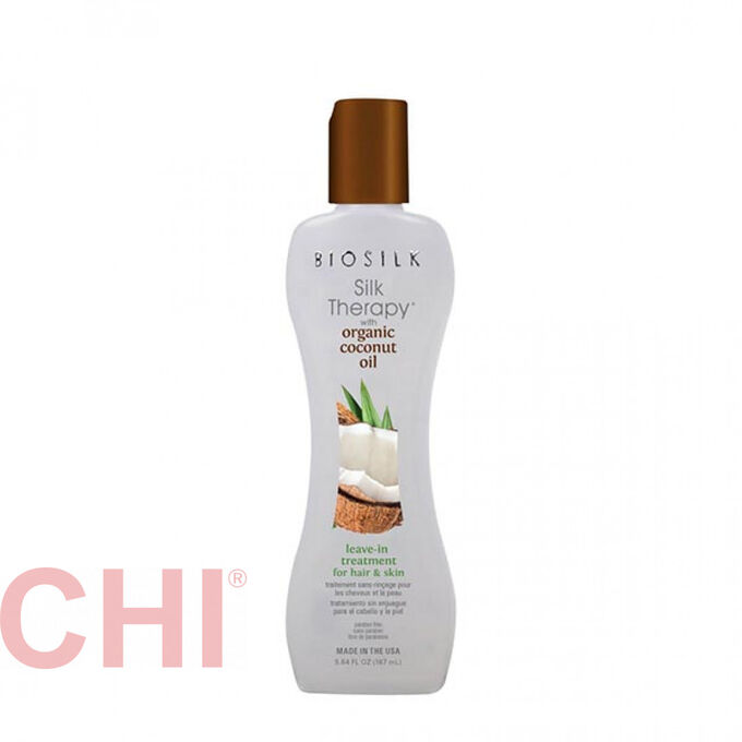 CHI Несмываемое средство для волос с органическим кокосовым маслом, 167 мл, Чи  BIOSILK Silk Therapy