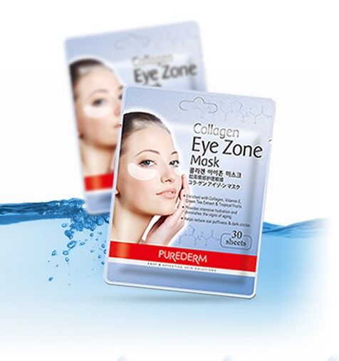 Маски 30 штук. Eye Zone Mask Purederm. Purederm Collagen Eye Zone Mask. Патчи для глаз Collagen Eye Zone Mask 30ea (Purederm). Purederm тканевые патчи с коллагеном.