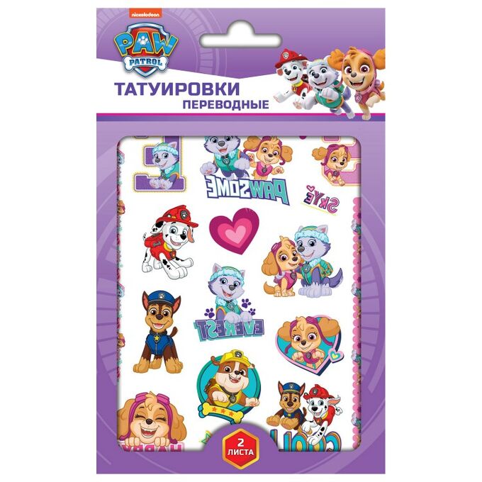 НДПЛЕЙ Наклейки - татуировки &quot;Щенячий патруль&quot;, 2 листа, диз. Girls