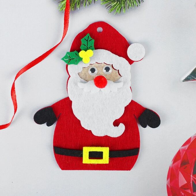 Школа талантов Набор для творчества - создай ёлочное украшение из фетра «Дед мороз»