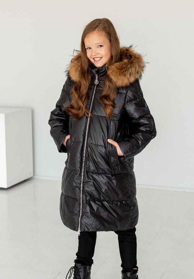 2122-S Пальто зимнее для девочки Anernuo