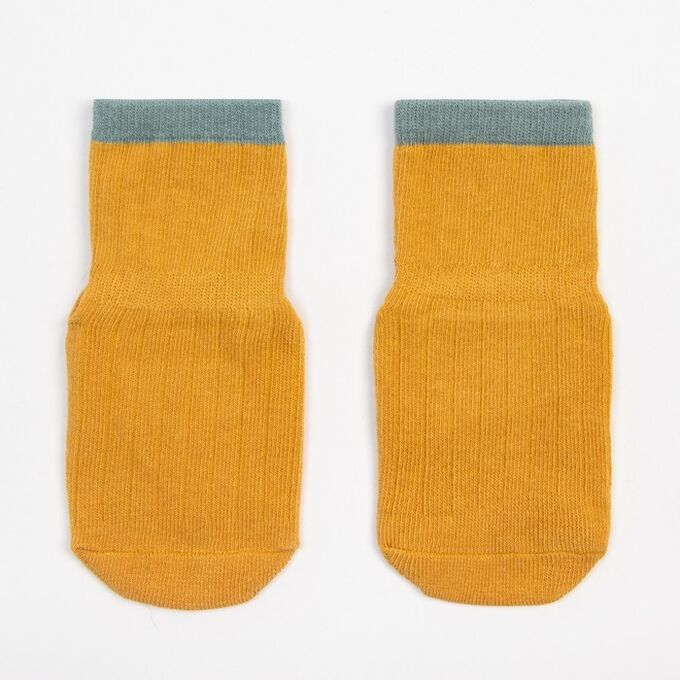 Носки детские MINAKU со стоперами цв.горчичный, р-р 12 см