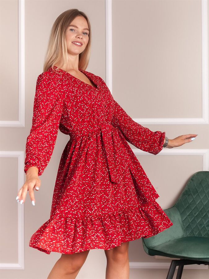 PINIOLO Платье в стиле кантри/ Платье повседневое/ Платье на выход (268 Красный)