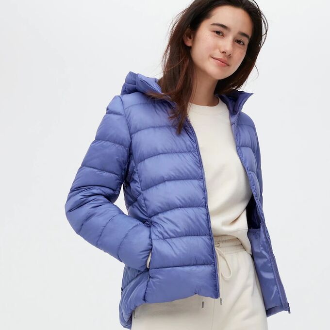 UNIQLO - ультралегкая пуховая куртка с капюшоном 63 BLUE