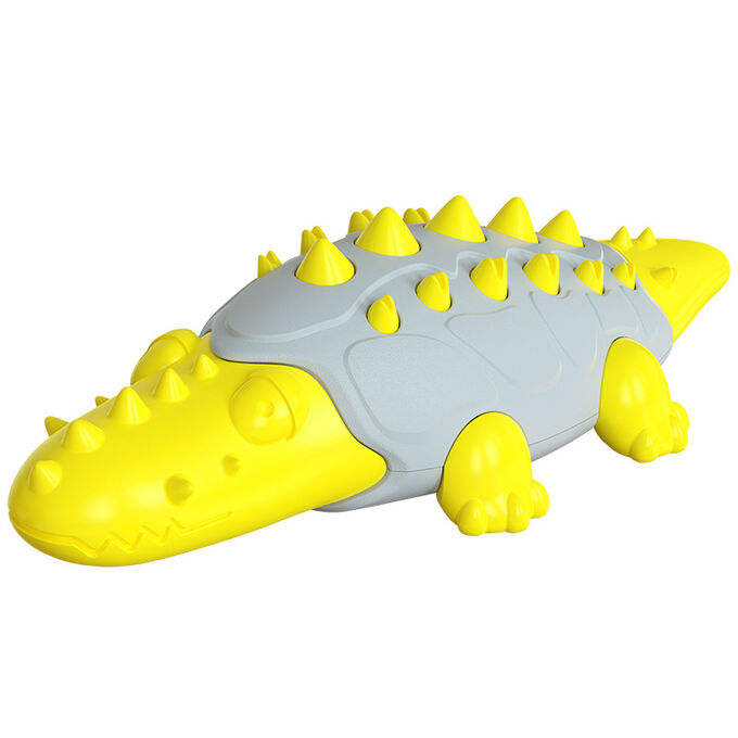 Игрушка грызунок для собак &quot;крокодил&quot;, цвет желтый