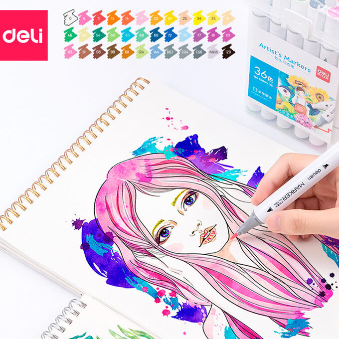Bestseller Набор маркеров для скетчинга Deli Color Marker 36 шт.