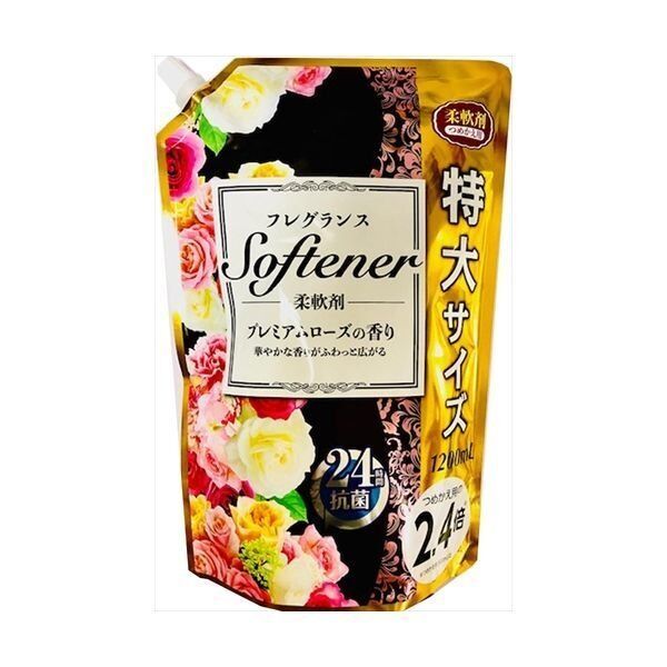 Nihon Кондиционер для белья &quot;Softener Premium Rose&quot; (с антибактериальным эффектом и богатым ароматом роз) 1200 мл, мягкая упаковка с крышкой 8