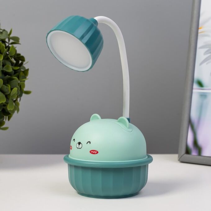 RISALUX Настольная лампа &quot;Мишка&quot; LED 3Вт USB голубой 8,6х8,6х20,5 см