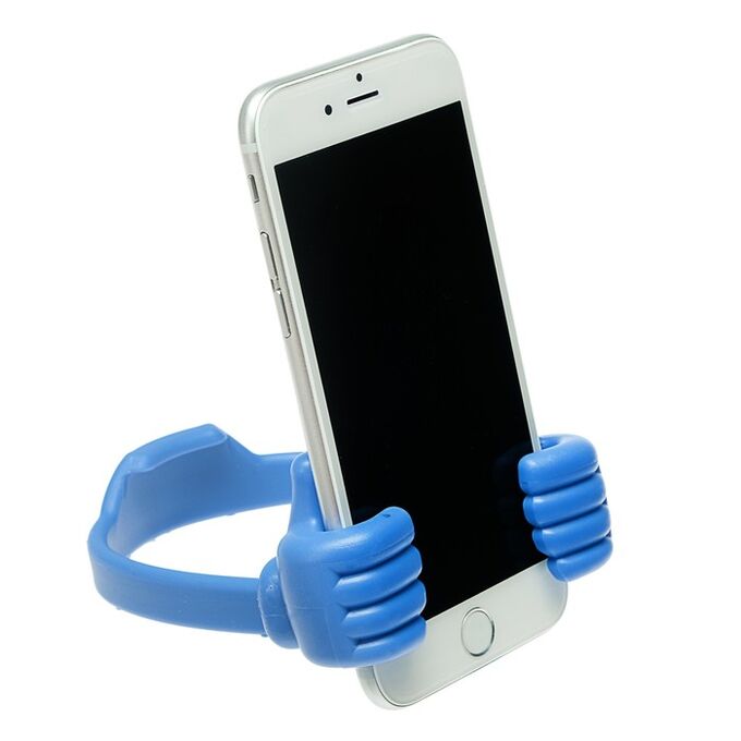 Подставка для телефона LuazON, в форме рук, регулируемая ширина, синяя