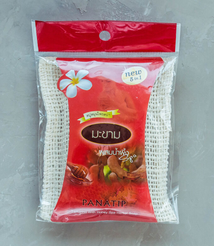 Labote Мыло в мочалке из люфы &quot;Тамаринд и мёд&quot; PANATIP Tamarind with Honey Spa Herbal Soap, 75 гр