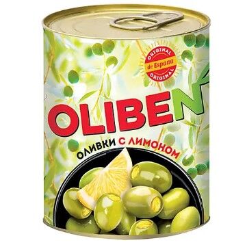 Яшкино «OLIBEN», оливки крупные с лимоном, 270 г