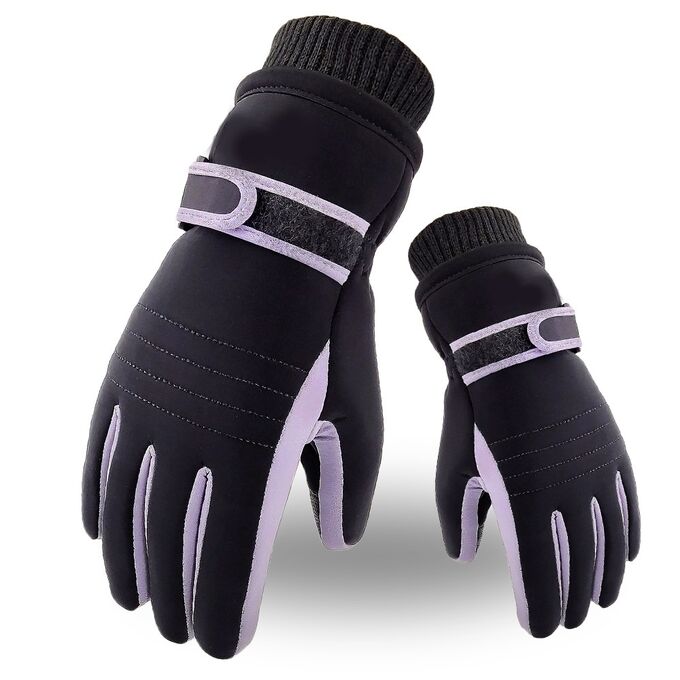 Перчатки утепленные мужские спортивные, цвет черный/серый