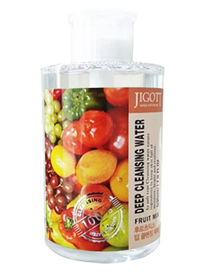 JIGOTT FRUIT MIX DEEP CLEANSING WATER 530ml Мицеллярная вода с фруктовыми экстрактами 530мл