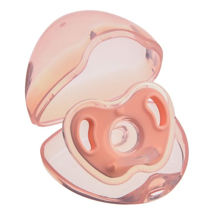 Крошка Я Соска-пустышка цельносиликоновая, от 0 мес., ортодонтическая, в контейнере, цвет розовый