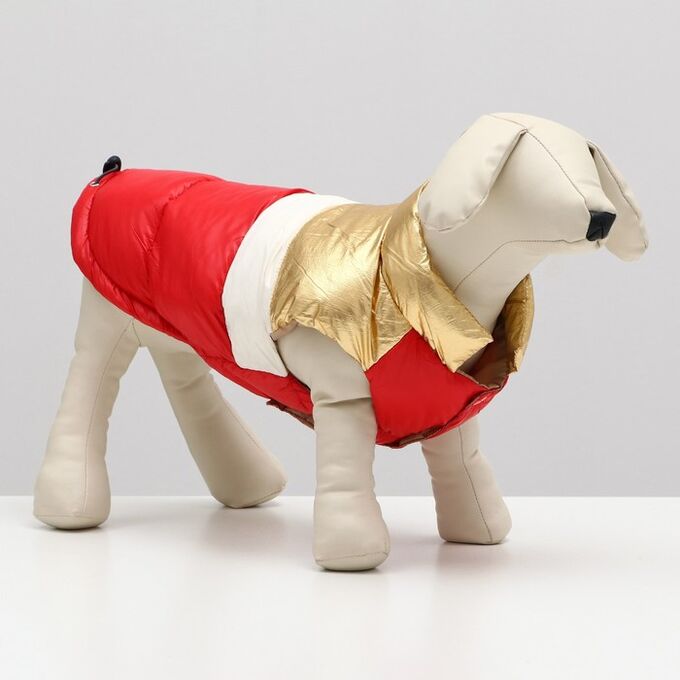 СИМА-ЛЕНД Куртка для собак с утяжкой размер 12 (ДС 28, ОГ 38, ОШ 27), золото-красная