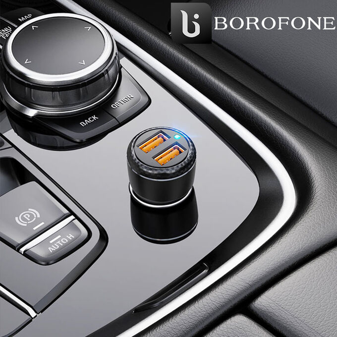 Автомобильное зарядное устройство Borofone “Core” Dual USB QC3.0 18W