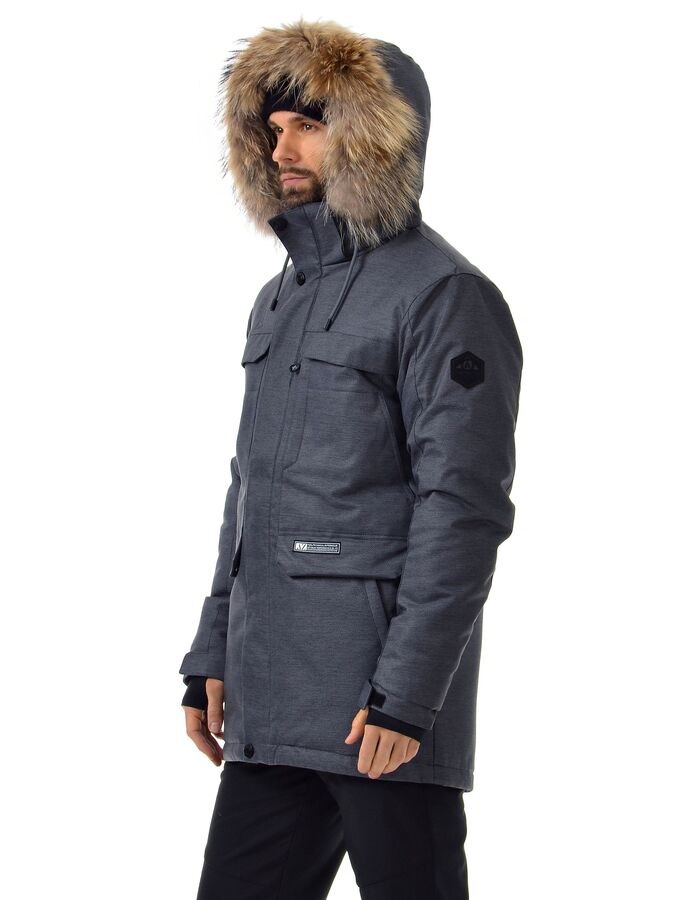 Мужская городская парка / куртка бренд Azimuth A 21804_104 Темно-серый
